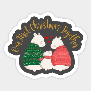 Family Bear First Christmas Sticker